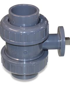 Ball valve  50id x 50id PVC NP16 w/flange plate ISO